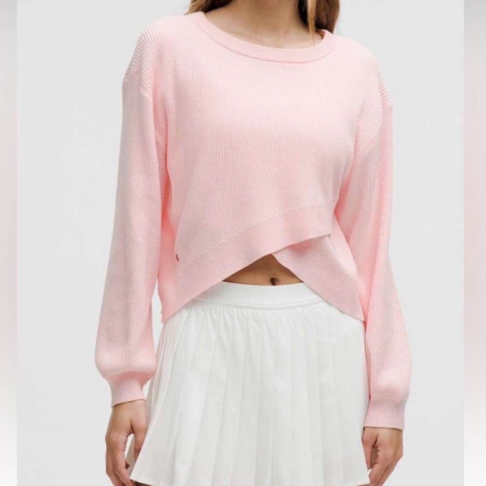 Lululemon Baby Pink Reversible Crisscross Sweater Size M